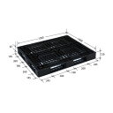 樹脂パレット/軽量パレット 【JL-D4・1210E】 ブラック 材質:再生PP 安全設計【代引不可】
