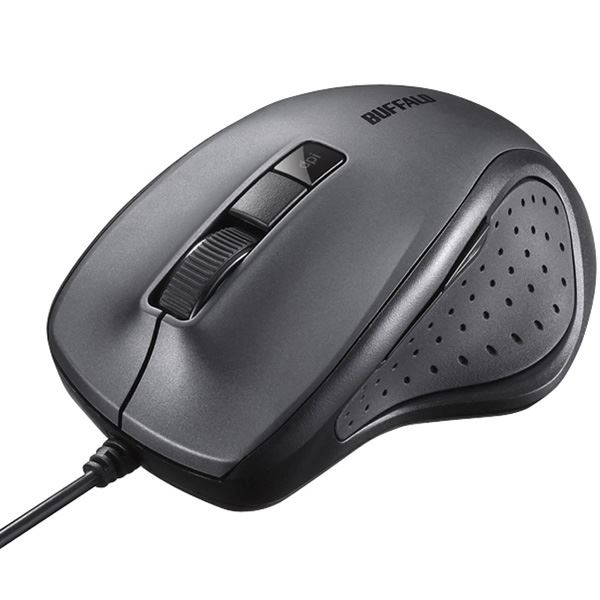 バッファロー(サプライ) 有線BlueLED光学式マウス 静音/5ボタン/DPI切り替えボタン ブラック BSMBU300BK