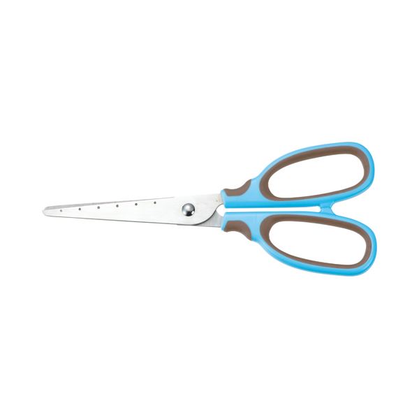 （まとめ） TANOSEE はさみ 刃先先丸 刃渡り65mm ブルー 1セット（10本） 【×2セット】