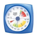 (まとめ)EMPEX 生活管理 温度・湿度計 壁掛用 TM-2436 クリアブルー【×5セット】