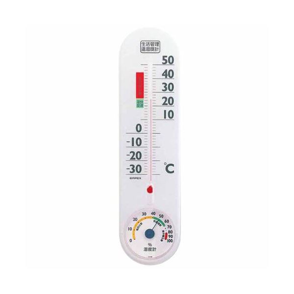 (まとめ)EMPEX 生活管理 温度・湿度計 壁掛用 TG-2451 クリアホワイト【×5セット】 送料込！