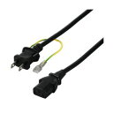バッファロー(サプライ) 電源ケーブル 3ピンソケット(メス)⇔2ピンプラグ(オス) 2.0m ブラック BSACC0620BKA
