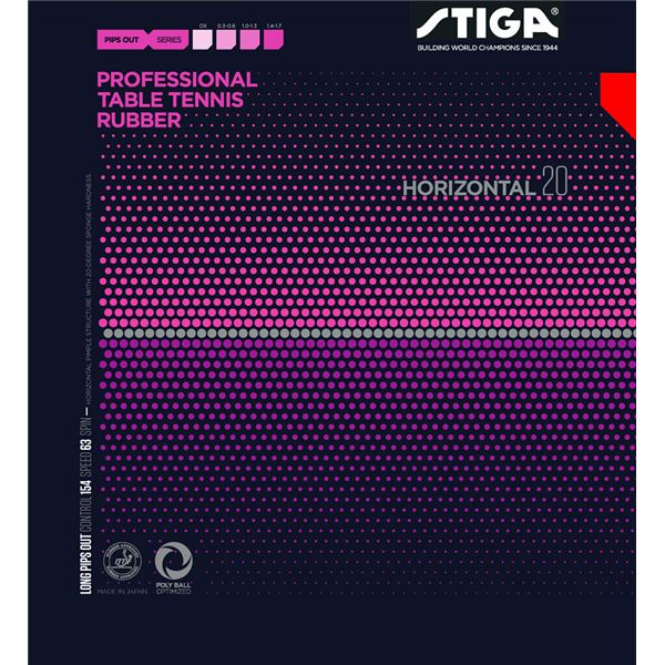 STIGA(スティガ) 粒高ラバー HORIZONTAL 20(ホリゾンタル 20) RED 特薄