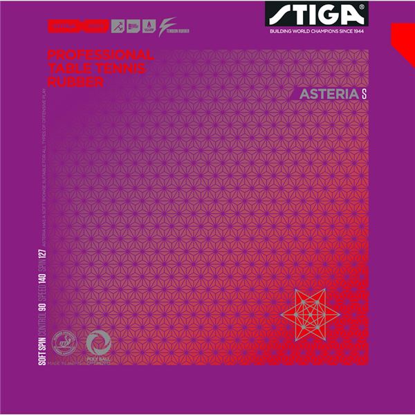 STIGA（スティガ） 裏ソフトラバー ASTERIA S（アステリア S） RED 中厚