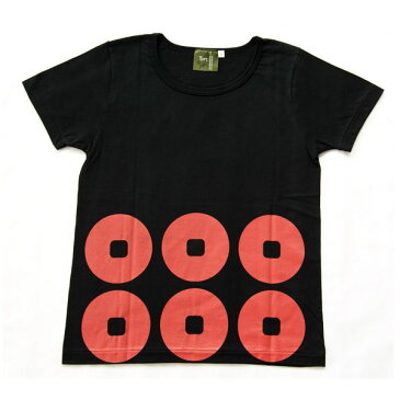 戦国武将Tシャツ 【真田幸村 六連銭】 XLサイズ 半袖 綿100% ブラック(黒) 〔メンズ 大きいサイズ Uネック おもしろ〕 送料込!