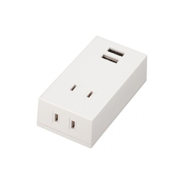 (まとめ) YAZAWA フロントタップ型2AC+2USB2.1Aホワイト Y02FS400WH2U 【×3セット】