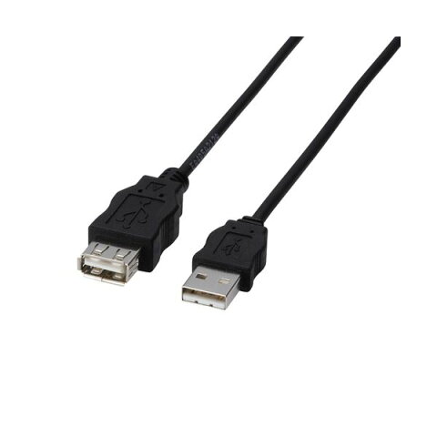 （まとめ）エレコム EU RoHS指令準拠環境対応USB準拠延長ケーブル 簡易包装 (A)オス-(A)メス ブラック 1.5m USB-ECOEA151本【×5セット】