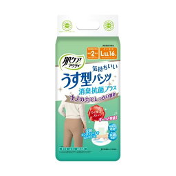 日本製紙クレシア 肌ケア アクティ うす型パンツ 消臭抗菌プラス L-LL 1セット(64枚：16枚×4パック)