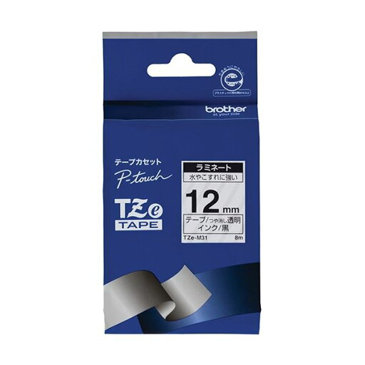 (まとめ) ブラザー ピータッチ TZeテープ(マットテープ) 12mm つや消し 透明/黒文字 TZE-M31 1個 【×5セット】 (まとめ) ブラザー ピータッチ TZeテープ(マットテープ) 12mm つや消し 透明/黒文字 TZE-M31 1個 【×5セット】