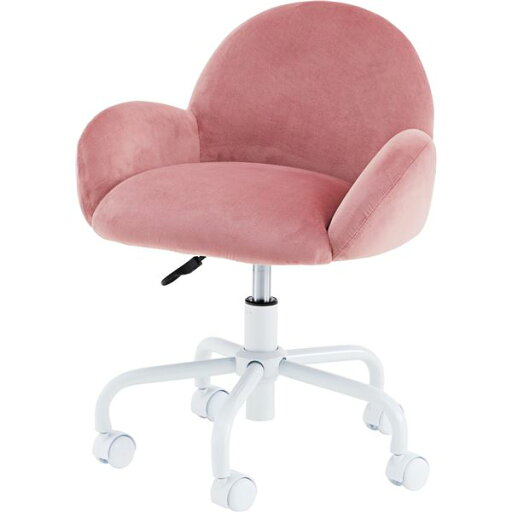オフィスチェア デスクチェア 幅54cm ピンク 昇降式 高さ調節 キャスター スチール 組立品 リビング 在宅ワーク テレワーク オフィスチェア デスクチェア 幅54cm ピンク 昇降式 高さ調節 キャスター スチール 組立品 リビング 在宅ワーク テレワーク