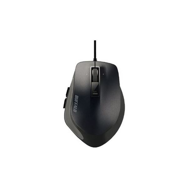 (まとめ)BUFFALO 有線プレミアムフィットマウス BSMBU500MBK ブラック【×3セット】