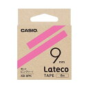（まとめ）カシオ ラテコ 詰替用テープ9mm×8m ピンク/黒文字 XB-9PK 1個【×20セット】