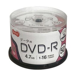 （まとめ）TANOSEE データ用DVD-R4.7GB 1-16倍速 ホワイトワイドプリンタブル スピンドルケース 1パック（50枚）【×10セット】