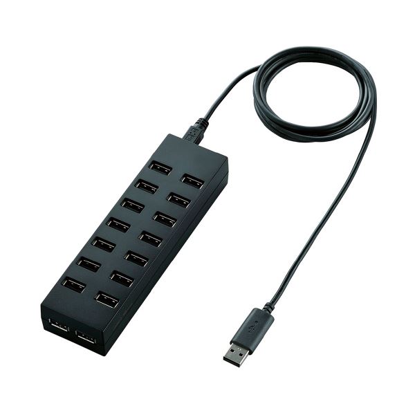 エレコム USBハブ 16ポート ブラック U2H-Z16SBK