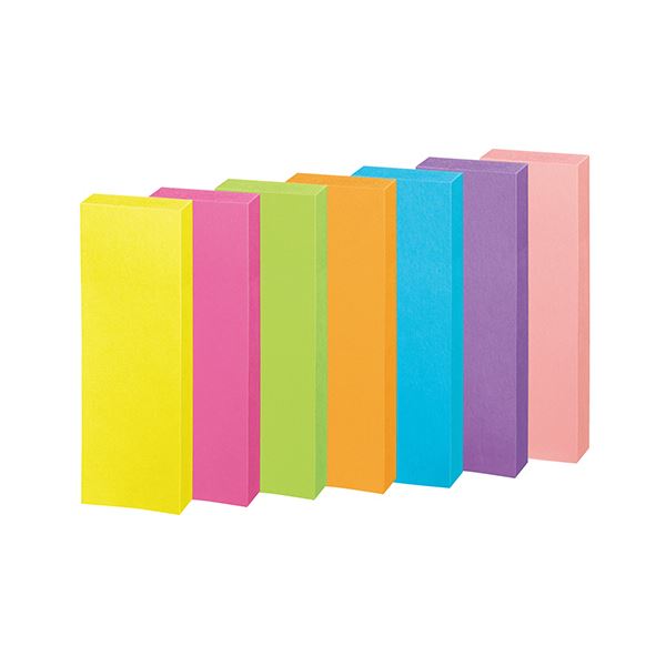 (まとめ) コクヨ 強粘着ふせん［K2］75×25mm ネオンカラー7色 K2メ-KN7525X10 1パック（10冊） 【×10セット】