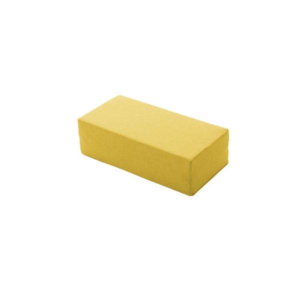ブロックソファー/ローソファー 【小 約幅60×奥行30×高さ15cm イエロー】 洗えるカバー 本体:日本製 〔リビング 寝室〕【代引不可】