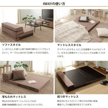 折りたたみ ソファー マットレス 【シングル ブルー】 幅100cm 厚み10cm 本体:日本製 ウレタンフォーム 〔リビング 寝室〕【代引不可】 送料無料!