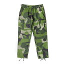 スウェーデン軍BDU(Battle Dress Uniform) M90グリーンカモ カーゴパンツ レプリカ S 送料無料!