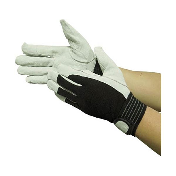 (まとめ) ユニワールド 革手工房 豚スエード 背抜き当付マジック L 310-L 1双 【×10セット】