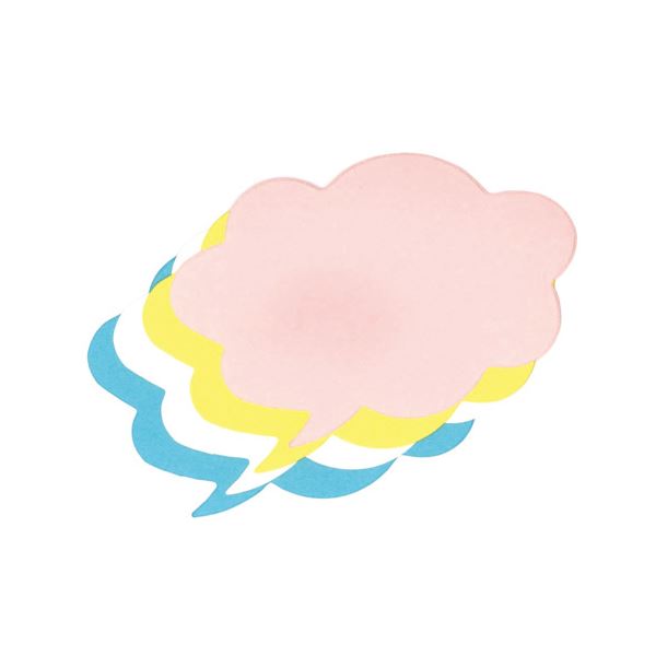 （まとめ）hanaoka ダイカットペーパーM 吹きだしクラウド【×20セット】(3)