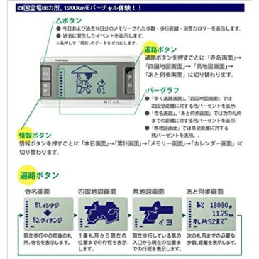 ゲーム型 万歩計/歩数計 【幅7.2×奥行1×高さ3.7cm】 重さ29g CR2032電池1個付き 『ゲームポケット万歩 歩く遍路』 〔スポーツ用品〕【代引不可】 送料込！