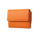 FRUH（フリュー） イタリアンレザー 3つ折り財布 コンパクトウォレット GL032-OR オレンジ 送料込！
