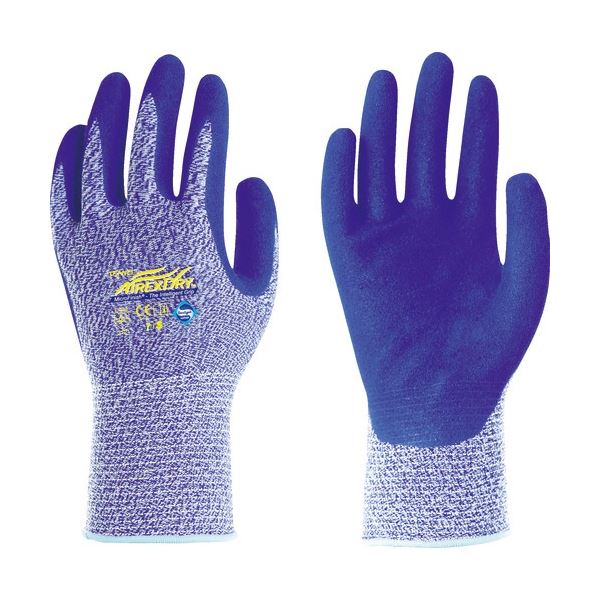 (まとめ) 東和コーポレーション ニトリル背抜き手袋 AIREXDRY 7/S ブルー 530-S 1双 【×10セット】