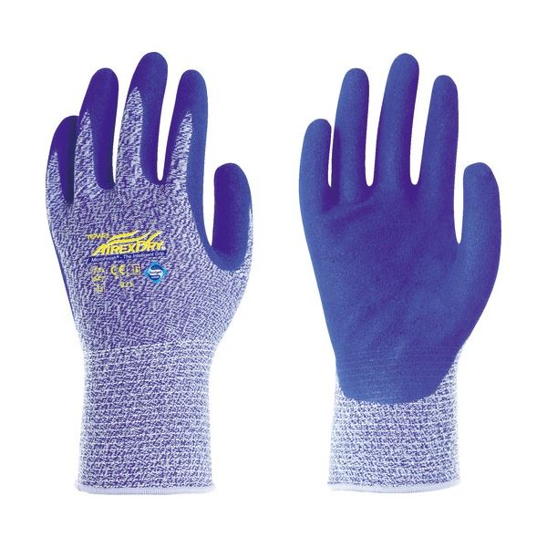 (まとめ) 東和コーポレーション ニトリル背抜き手袋 AIREXDRY 9/L ブルー 530-L 1双 【×10セット】