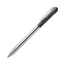(まとめ)TANOSEE ノック式油性ボールペン0.7mm 黒(軸色:クリア)1セット(100本:10本×10パック)【×2セット】(3)