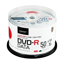 （まとめ）ハイディスク データ用DVD-R4.7GB 1-16倍速 ホワイトワイドプリンタブル スピンドルケース TYDR47JNP50SP1パック(50枚) 【×3セット】