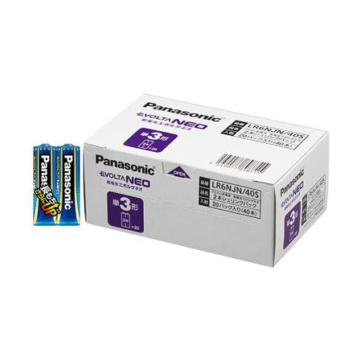 (まとめ)パナソニック アルカリ乾電池EVOLTAネオ 単3形 LR6NJN/40S 1箱(40本)【×3セット】 (まとめ)パナソニック アルカリ乾電池EVOLTAネオ 単3形 LR6NJN/40S 1箱(40本)【×3セット】