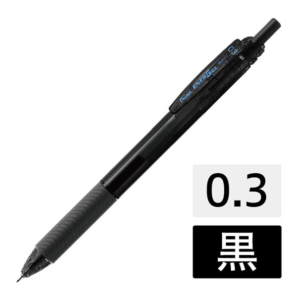 (まとめ) ぺんてる エナージェルエス BLN123-A 黒 10本 0.3mm 【×10セット】 送料無料！