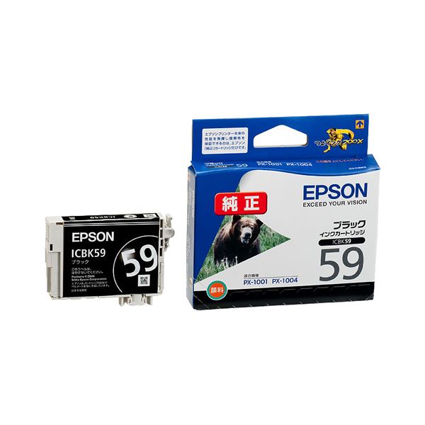 (まとめ) エプソン EPSON インクカートリッジ ブラック ICBK59 1個 【×10セット】