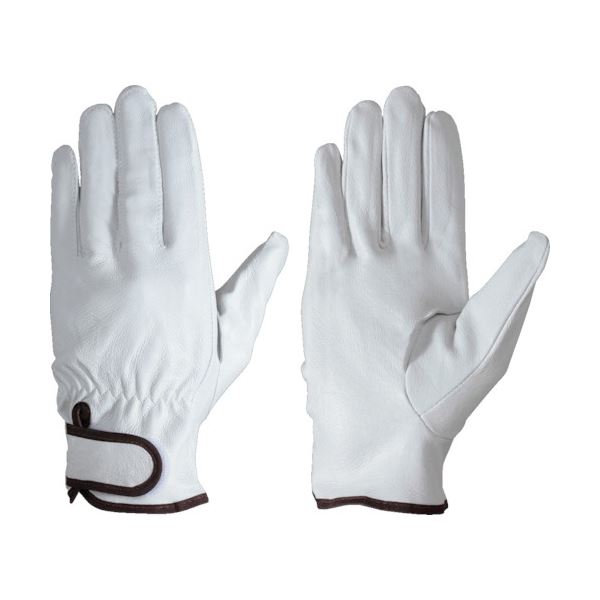 (まとめ) シモン 豚本革手袋 マジック式 PL717L 1双 【×5セット】