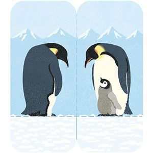 (まとめ) キングジム フタマタフセン イラストタイプ Mサイズ ペンギン 3560-007 1セット(5冊) 【×3セット】