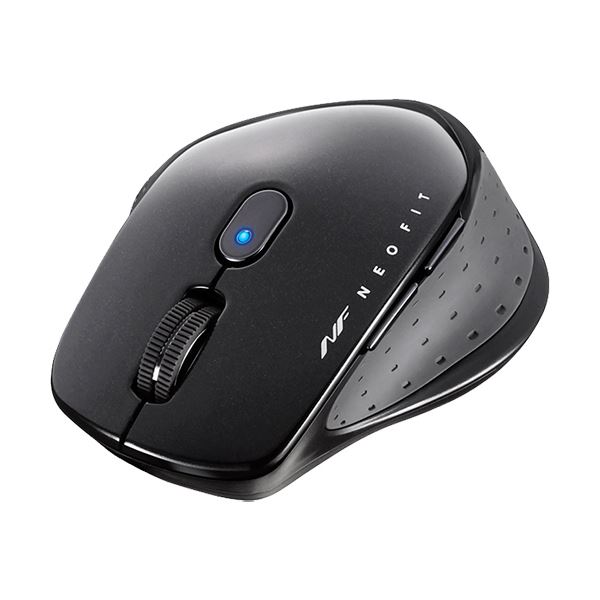 （まとめ）バッファロー 無線 BlueLED5ボタン ネオフィットマウス Mサイズ ブラック BSMBW510MBK 1個【×2セット】 送料込！