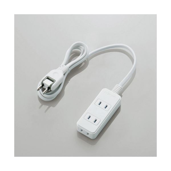 (まとめ) エレコム ほこりシャッター付き電源タップ 2P・3個口 ホワイト 1.0m T-ST02-22310WH 1個 【×10セット】のサムネイル