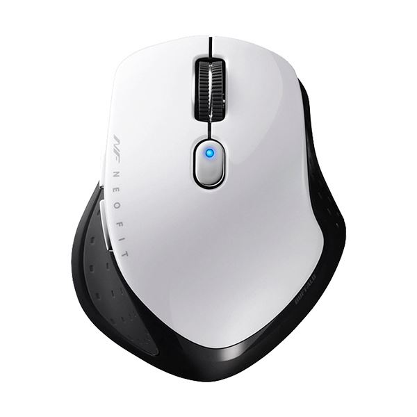 (まとめ)バッファロー 無線 BlueLED5ボタン ネオフィットマウス Sサイズ ホワイト BSMBW510SWH 1個【×2セット】