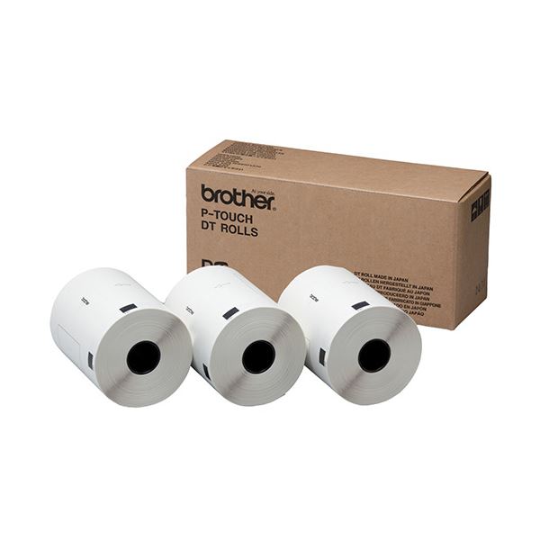 (まとめ)ブラザー DTプレカットラベル102×51mm 白/黒文字 DT-240 1パック(1800枚:600枚×3個)【×3セット】