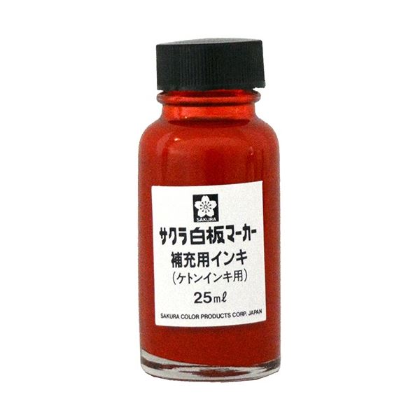 (まとめ) サクラクレパス 白板マーカー 補充インキ ケトンタイプ 25ml あか HWBKケトン#19 1個 【×10セ..