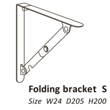 棚受け金具/ブラケット 【S #04 オレンジ】 1組/2本入 スチール製 折りたたみ 『Folding bracket』 〔業務用 建材 建築金物〕