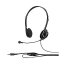 (まとめ)バッファロー両耳ヘッドバンド式ヘッドセット 4極 ブラック BSHSHCS100BK 1個【×3セット】(2)