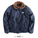 アメリカ軍 N-1 デッキジャケットスリムタイプ ストーンウォッシュ加工 【レプリカ】ネイビー S 送料無料!