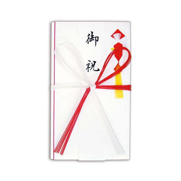 (まとめ) 赤白7本 花結 金封 高級和紙 短冊付 No.2653 1セット(10枚) 【×10セット】(3)