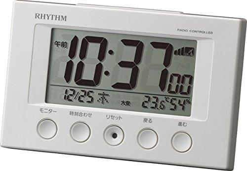 リズム時計 RHYTHM 電波 目覚まし 時計 フィットウェーブスマート ホワイト 8RZ166SR03 　送料込み！