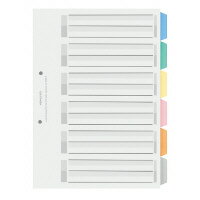 カラー仕切りカード＜PP＞(ファイル用) A4タテ 2穴 6色6山(シキ-P40) 　送料込み！