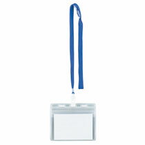 Tie and Clip - IDカード用吊り下げ名札 ロック式チャックタイプ 青 10個入(NF-455-B) 　送料込み！
