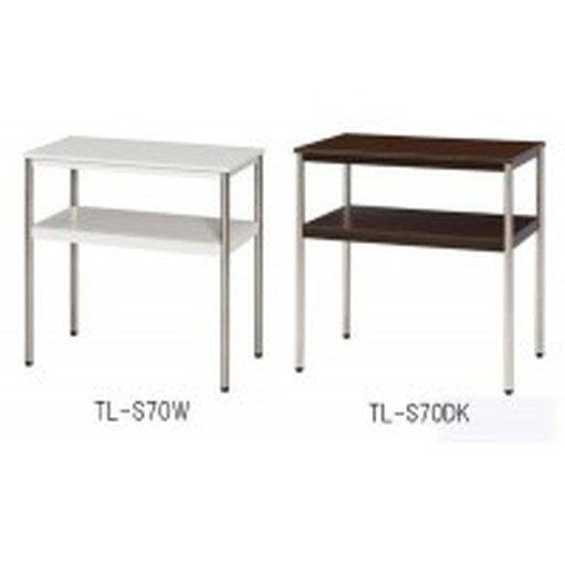 ナカキン 電話機台 ステン丸脚 TL-S70 ホワイト・TL-S70W (6541bn)