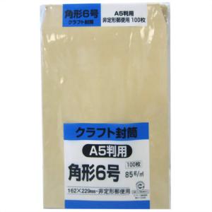 クラフト封筒 角形6号 A5判用 85g 100枚 　送料込み！