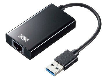 USB3.1-LAN変換アダプタ(USBハブポート付・ブラック)　USB-CVLAN3BK